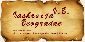 Vaskrsija Beogradac vizit kartica